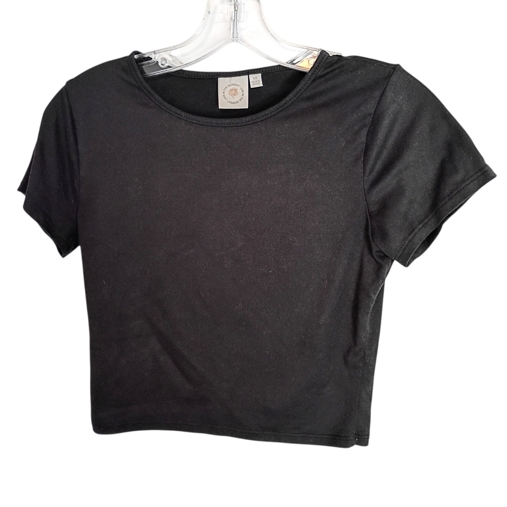 Live in the Moment -Classic Black Women's Crop Top - XS